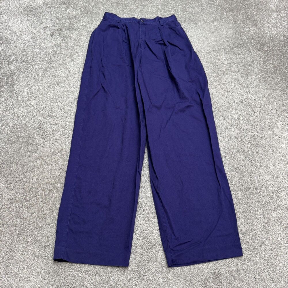 Vintage 90s Esprit Collection Pleated Wide Leg Pants Womens 9/10 Indigo Blue